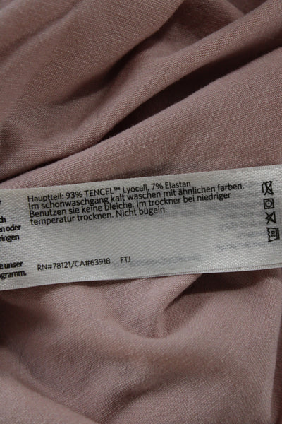 Eileen Fisher Women Pink Basic Crew Neck Short Sleeve T-Shirt Tencel Size L
