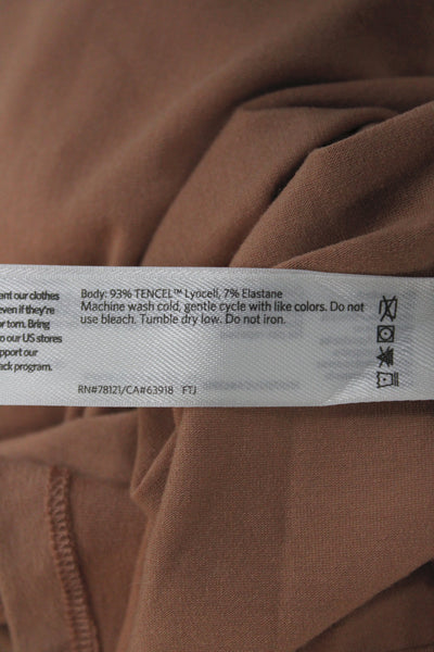 Eileen Fisher Womens Basic Brown Tencel Crew Neck Sleeveless T Shirt Size L