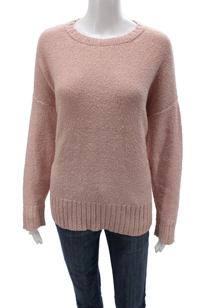 Eileen Fisher Women Pullover Sweater Pink Organic Cotton Long Sleeve Size L