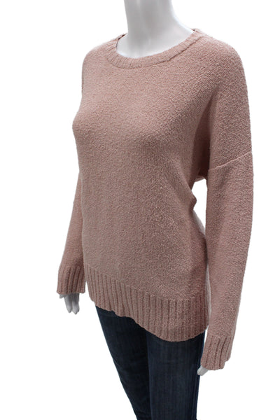 Eileen Fisher Women Pullover Sweater Pink Organic Cotton Long Sleeve Size L