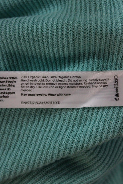 Eileen Fisher Women Pullover Sweater Green Boat Neck Long Sleeve Size L