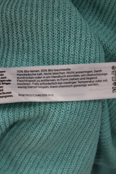 Eileen Fisher Women Pullover Sweater Green Boat Neck Long Sleeve Size L