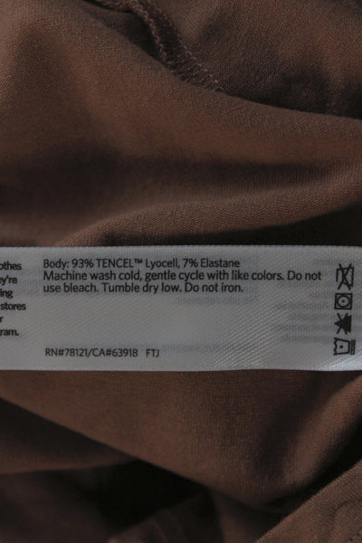 Eileen Fisher Women Basic Brown T Shirt Crew Neck Short Sleeve Size L
