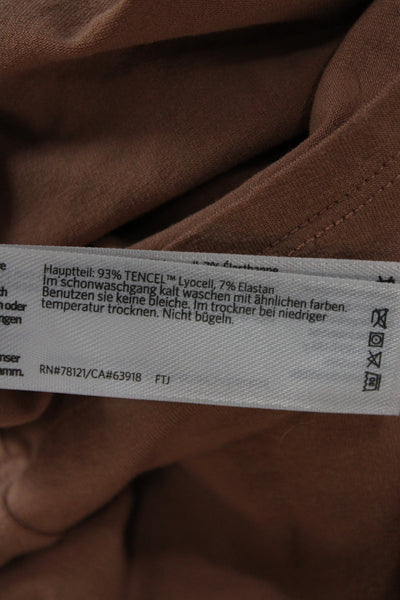 Eileen Fisher Women Basic Brown T Shirt Crew Neck Short Sleeve Size L