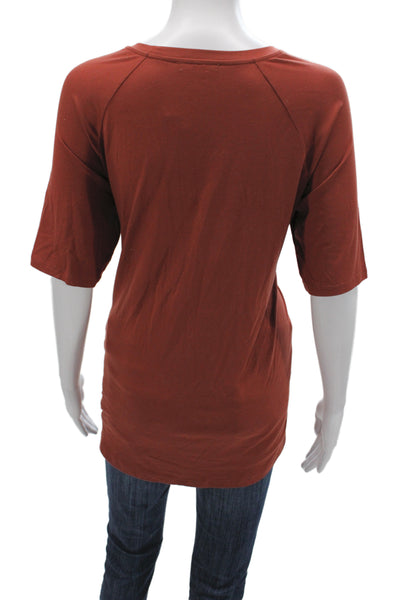 Eileen Fisher Women Jersey Red Crew Neck Short Sleeve Size M