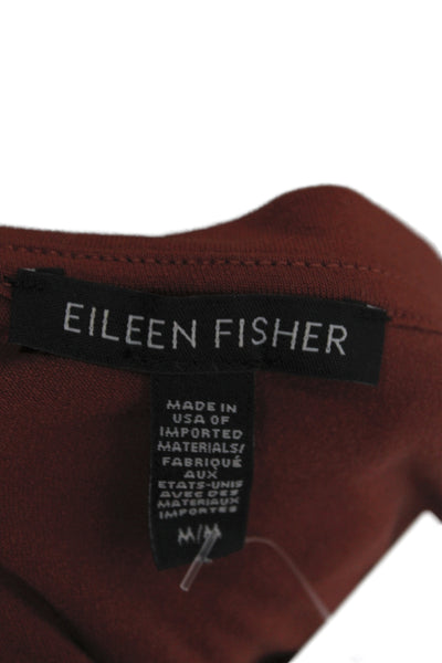 Eileen Fisher Women Jersey Red Crew Neck Short Sleeve Size M