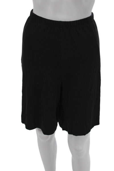 Eileen Fisher Womens Black Bermuda Shorts Tencel Lyocell Pull On Size XL