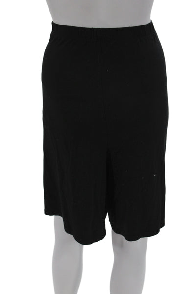 Eileen Fisher Womens Black Bermuda Shorts Tencel Lyocell Pull On Size XL
