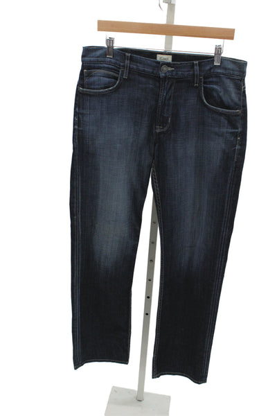 Hudson Mens Straight Jeans Blue Cotton Button Size 33