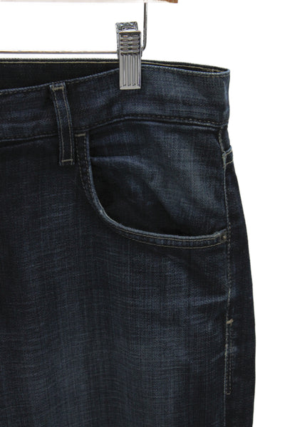 Hudson Mens Straight Jeans Blue Cotton Button Size 33