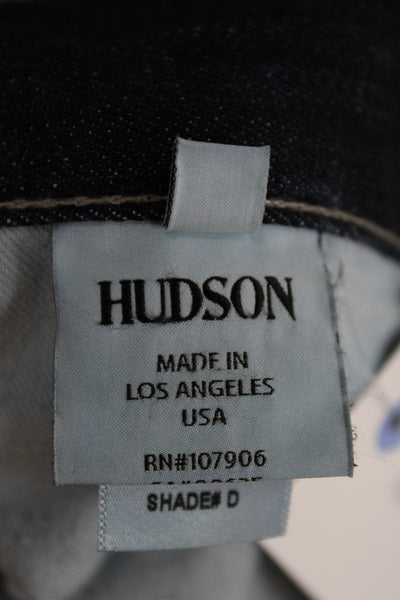 Hudson Mens Straight Jeans Blue Cotton Button Size 33
