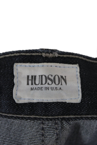 Hudson Mens Straight Jeans Blue Cotton Button Size 33
