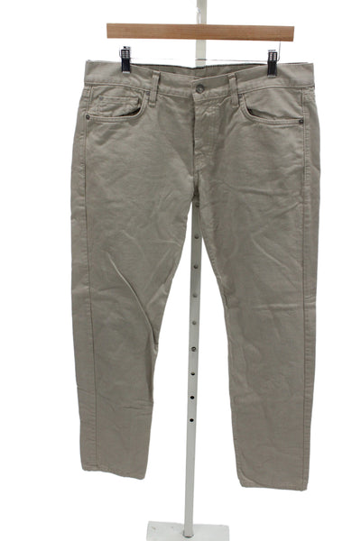 7 For All Mankind Mens Straight Jeans Beige Cotton Size 34