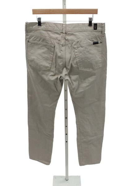 7 For All Mankind Mens Straight Jeans Beige Cotton Size 34
