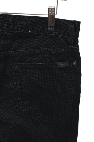 7 For All Mankind Mens Straight Black Jeans Button Cotton Size 33