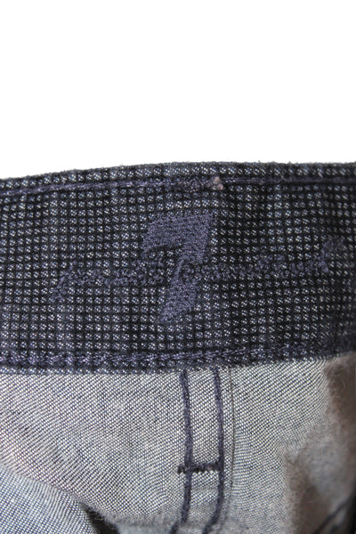 7 For All Mankind Mens Straight Black Jeans Button Cotton Size 33