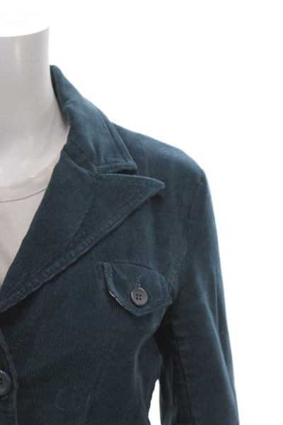 Tulle Womens Military Jacket Blue 95% Cotton Long Sleeve Size S