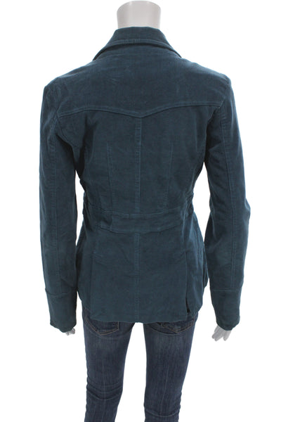 Tulle Womens Military Jacket Blue 95% Cotton Long Sleeve Size S
