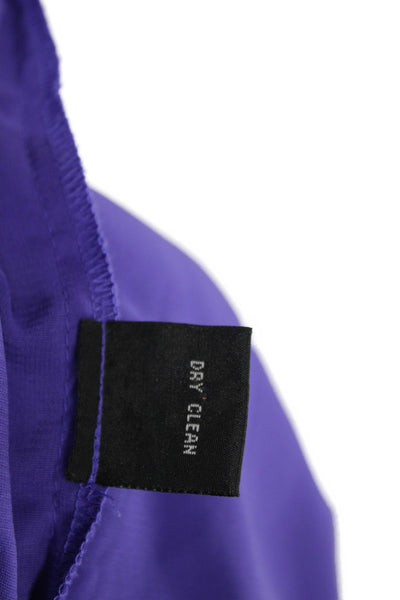 Nicole Miller Women Sheath Dress Purple Sleeveless Boatneck Linen Mini Size 4