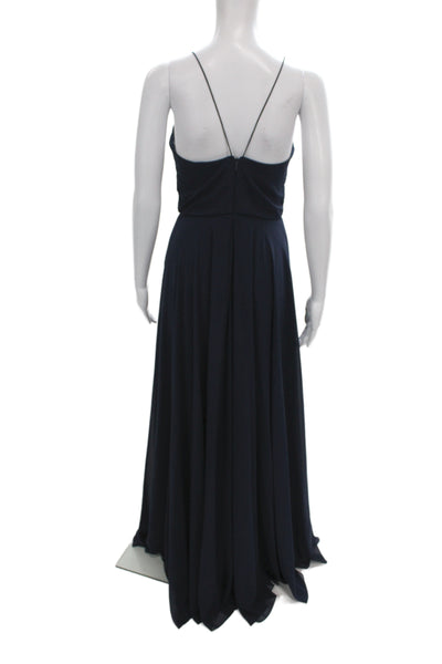 Jenny Yoo Collection Clothing Womens Blue V-Neck Sleeveless Long Dress Size 0X