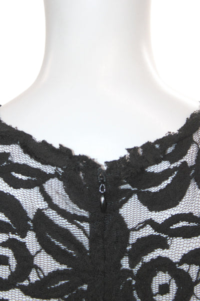 BB Dakota Women Black Floral Fit & Flare Mini Dress Zip Size 6