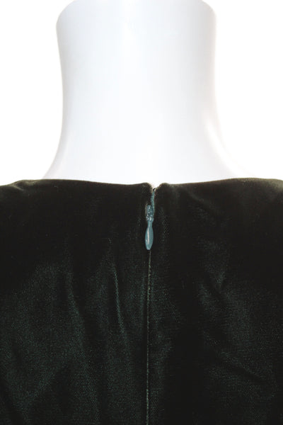 Carolina Herrera Women Sheath Dress Black Wool Long Sleeve Square Neck Size 4