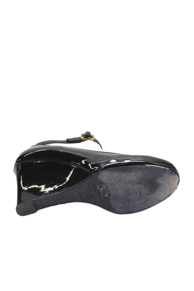 Marc By Marc Jacobs Womens Ankle Strap Wedge Heels Shoes Black Size 7.5
