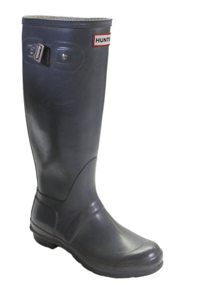 Hunter Womens Knee High Rain Boots Shoes Gray Size 7