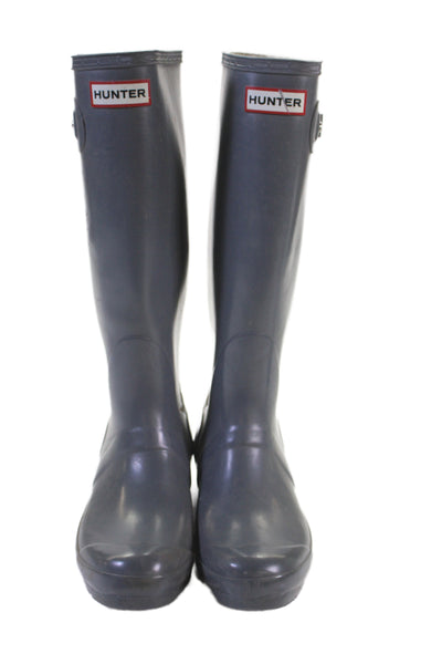 Hunter Womens Knee High Rain Boots Shoes Gray Size 7