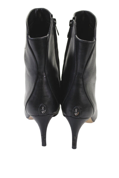 Sam Edelman Womens Side Zip Stiletto Pointed Toe Booties Black Size 8