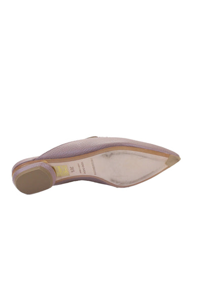 Nicholas Kirkwood Womens Leather Pointed Toe Mules Flats Purple Size 36.5 6.5
