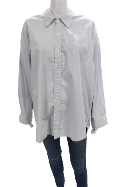 R13 Women Striped Cotton Collared Button-Up Top Long Sleeve Size XS