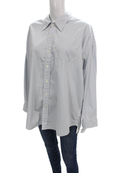 R13 Women Striped Cotton Collared Button-Up Top Long Sleeve Size XS