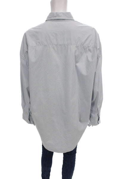 R13 Women Striped Cotton Collared Button-Up Top Long Sleeve Size XS