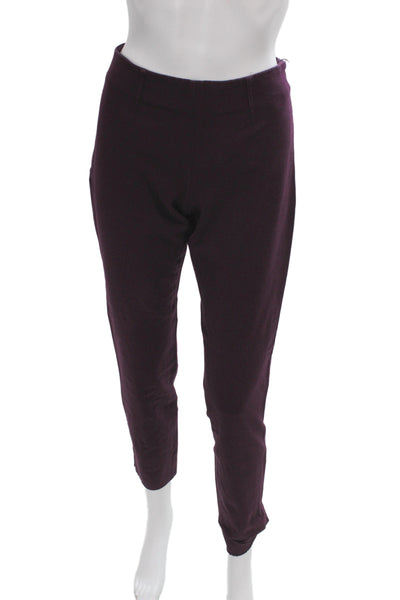 Theory Womens Purple Ankle Pants Zip Closure 93% Cotton Size 6