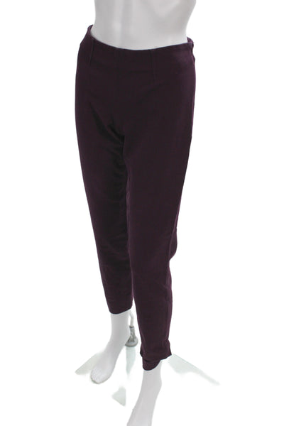 Theory Womens Purple Ankle Pants Zip Closure 93% Cotton Size 6