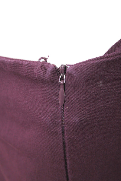Theory Womens Purple Ankle Pants Zip Closure 93% Cotton Size 6