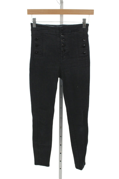 J Brand Womens Black Skinny Jeans High Rise Viscose Size 24