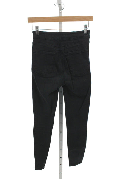 J Brand Womens Black Skinny Jeans High Rise Viscose Size 24