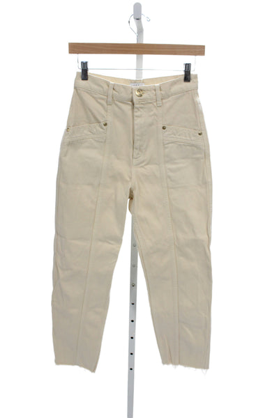 Sandro Womens Cropped Beige Jeans Size 36