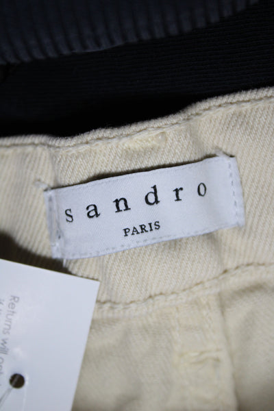 Sandro Womens Cropped Beige Jeans Size 36