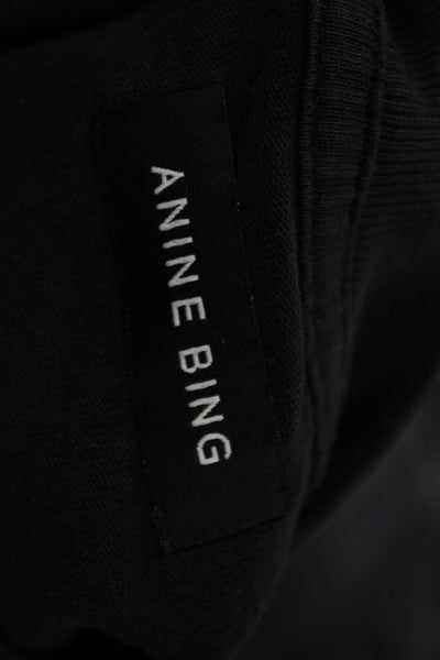 Anine Bing Women Jersey Tee Black Crew Short Sleeve Cotton Size XS