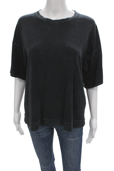 Beyond Yoga Women Basic Black Short Sleeve Cotton Crew Neck T-Shirt Size XS
