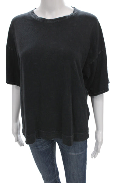 Beyond Yoga Women Basic Black Short Sleeve Cotton Crew Neck T-Shirt Size XS