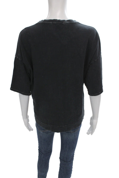 Beyond Yoga Women Basic Black Short Sleeve Cotton Crew Neck T-Shirt Size XS