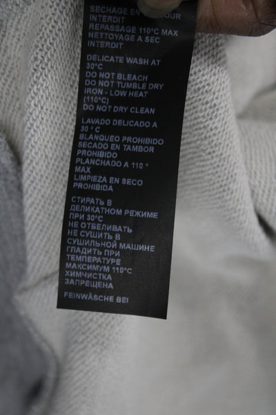 The Kooples Women Full Zip Logo Cotton Hoodie Gray Long Sleeve Size S