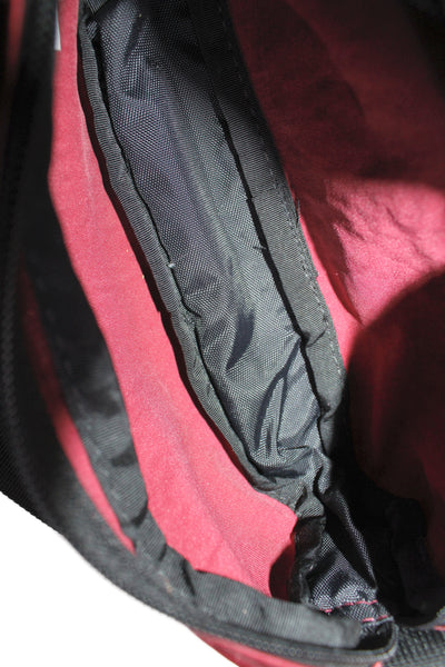 Noah Womens Adjustable Strap Pocket Front Logo Nylon Belt Bag Handbag Red