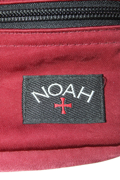 Noah Womens Adjustable Strap Pocket Front Logo Nylon Belt Bag Handbag Red