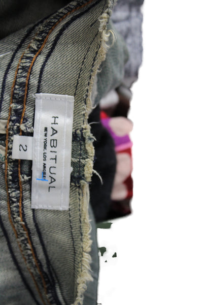 Habitual Women Basic Jacket Gray Cotton Long Sleeve Button Solid Size 2