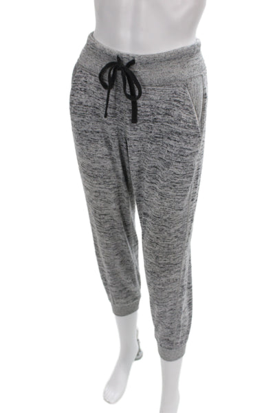Athleta Womens Jogger Pants Flecked Gray Drawstring 96% Polyester Size XS